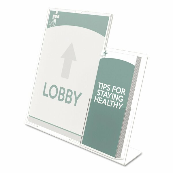 Deflecto Sign Holder with Pocket, 8.5x11", Clear 599401